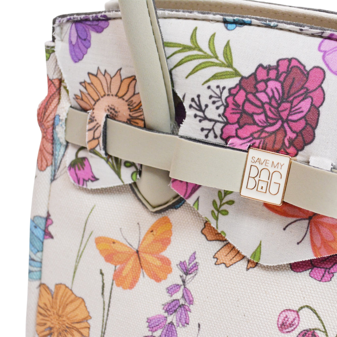 【MISS CANVAS FLORAL】-M COMBI-BEIGE