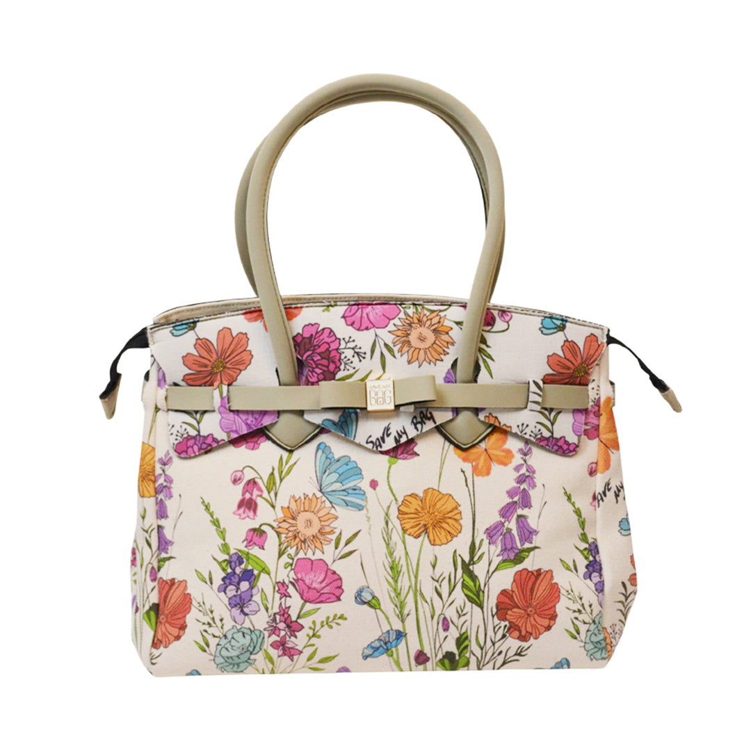 【MISS CANVAS FLORAL】-XL COMBI-BEIGE