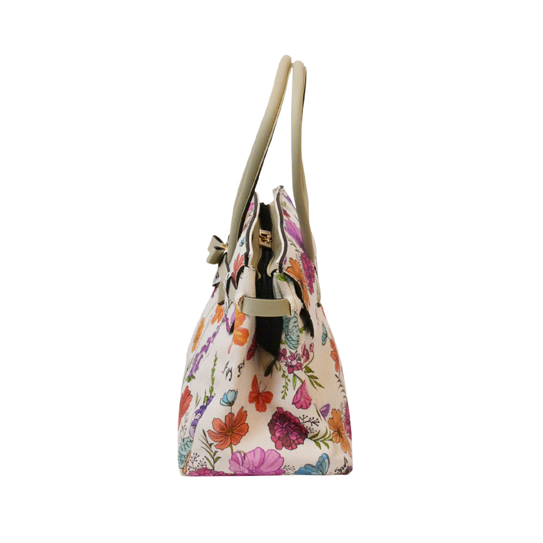 【MISS CANVAS FLORAL】-XL COMBI-BEIGE