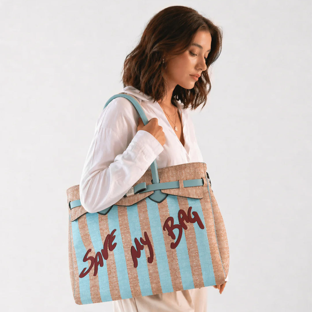 【MISS LYCRA STRIPED】-XL AZZURRO